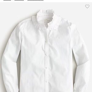 J. Crew White Blouse Crisp Cotton Tailored